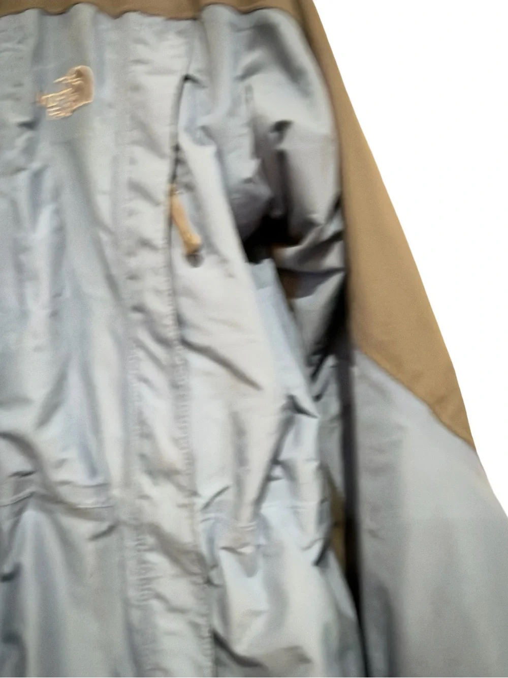 The North Face Men's Dusty Blue and Gray Hooded Rain Jacket